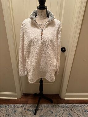 Katydid Cream Sherpa Quarter-Zip Pullover